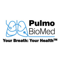 Pulmobiomed logo featuring a graphic of lungs